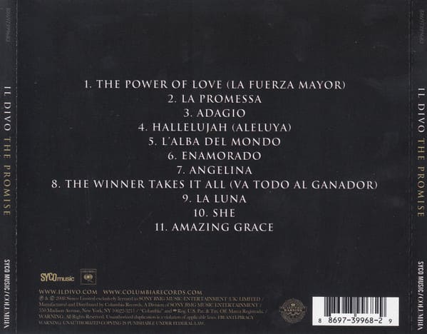 il divo the promise b IL Divo The Promise Cd